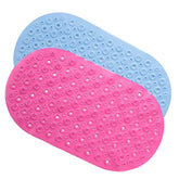 Savya Home Pack of 2 Nonslip Soft Rubber Bath Mat, Rain Mat for Bathtub and Shower, Anti Slip, Anti Bacterial, Machine Washable PVC Bath Mat for Bathroom | 65 x 36 cm |Light Blue & Pink